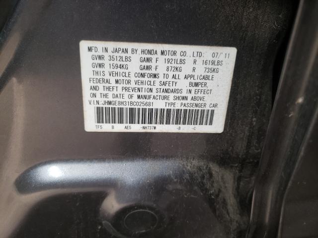 Photo 9 VIN: JHMGE8H31BC025681 - HONDA FIT 