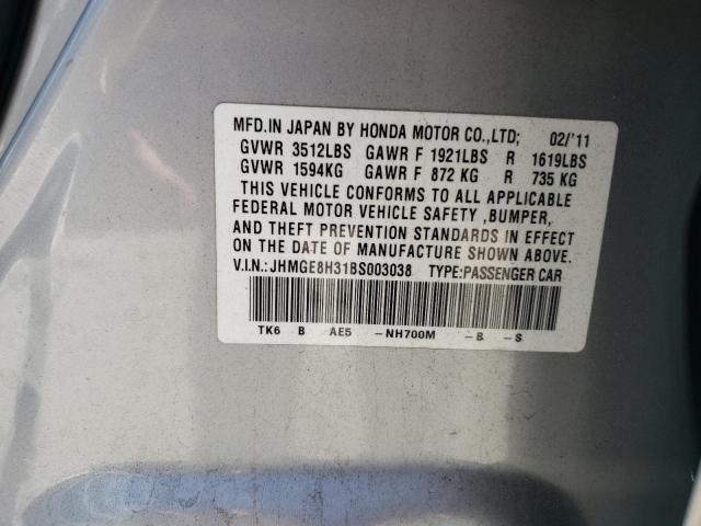 Photo 11 VIN: JHMGE8H31BS003038 - HONDA FIT 