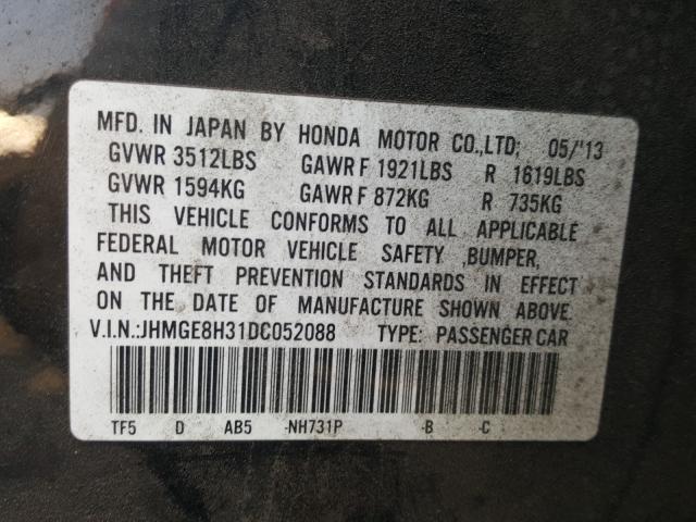 Photo 9 VIN: JHMGE8H31DC052088 - HONDA FIT 