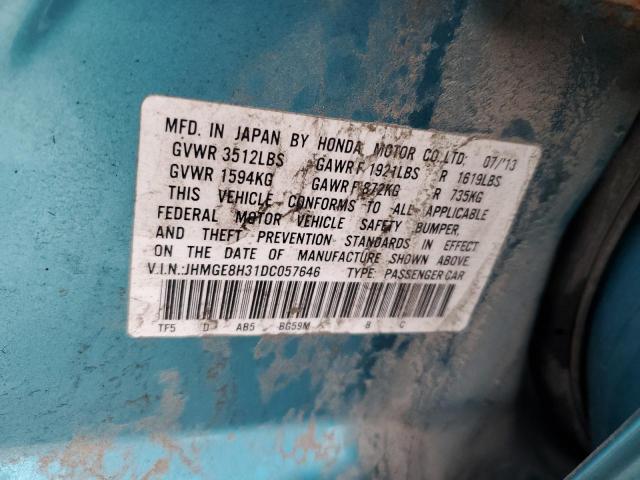 Photo 12 VIN: JHMGE8H31DC057646 - HONDA FIT 