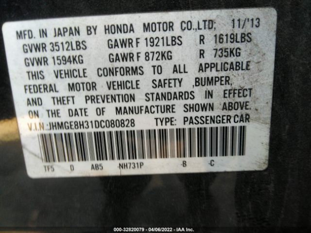 Photo 8 VIN: JHMGE8H31DC080828 - HONDA FIT 