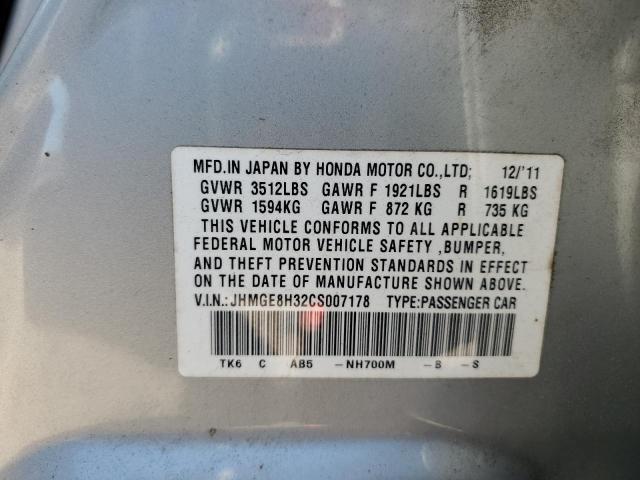 Photo 11 VIN: JHMGE8H32CS007178 - HONDA FIT 