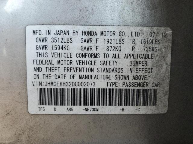 Photo 11 VIN: JHMGE8H32DC002073 - HONDA FIT 