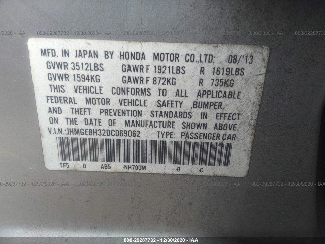 Photo 8 VIN: JHMGE8H32DC069062 - HONDA FIT 