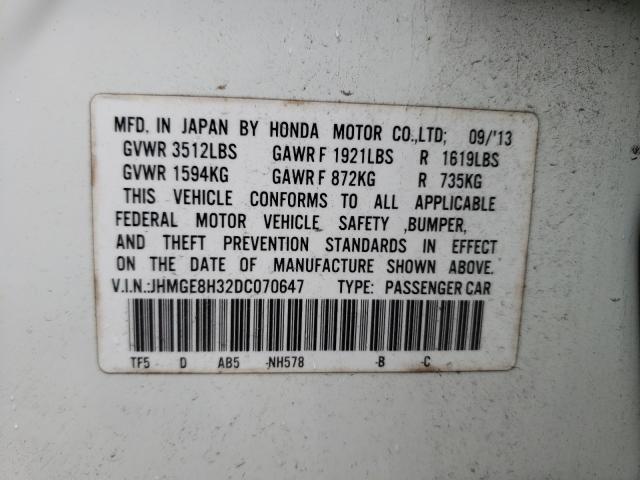 Photo 9 VIN: JHMGE8H32DC070647 - HONDA FIT 