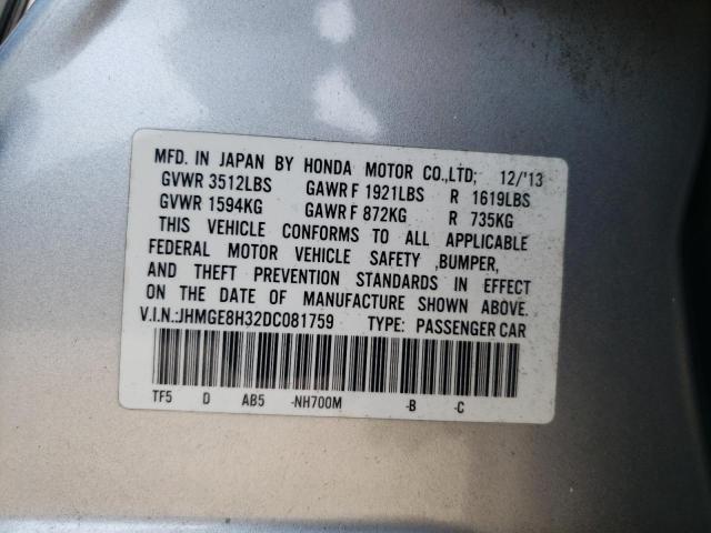 Photo 9 VIN: JHMGE8H32DC081759 - HONDA FIT 