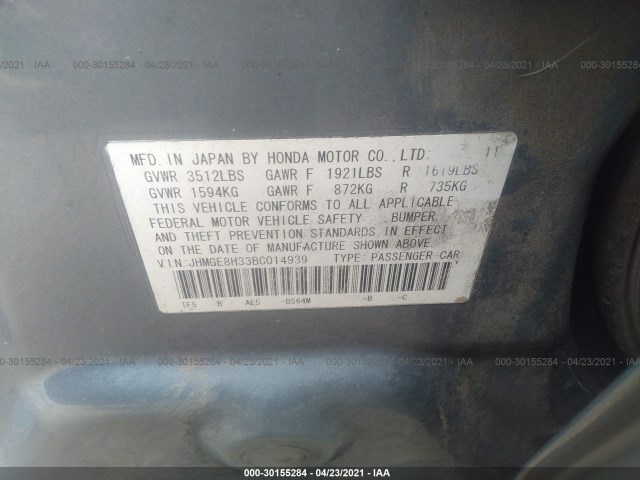 Photo 8 VIN: JHMGE8H33BC014939 - HONDA FIT 