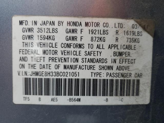 Photo 12 VIN: JHMGE8H33BC021051 - HONDA FIT 