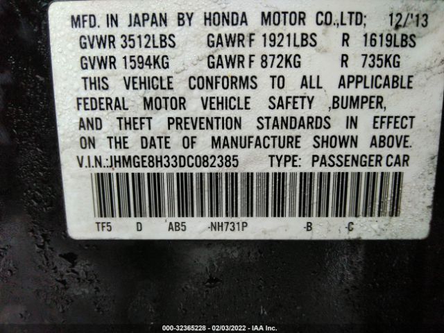 Photo 8 VIN: JHMGE8H33DC082385 - HONDA FIT 