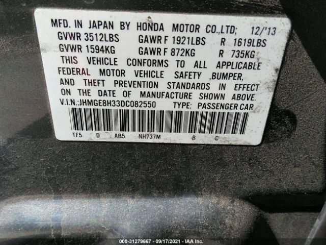 Photo 8 VIN: JHMGE8H33DC082550 - HONDA FIT 