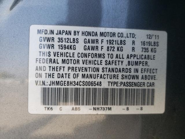 Photo 9 VIN: JHMGE8H34CS006548 - HONDA FIT 