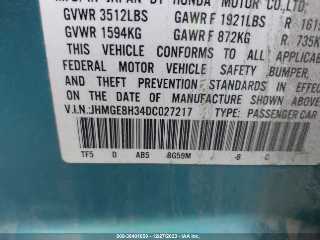 Photo 8 VIN: JHMGE8H34DC027217 - HONDA FIT 