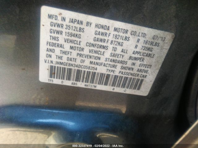 Photo 8 VIN: JHMGE8H34DC058354 - HONDA FIT 