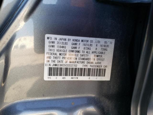 Photo 12 VIN: JHMGE8H35CC032702 - HONDA FIT 