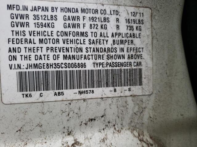 Photo 9 VIN: JHMGE8H35CS006896 - HONDA FIT 