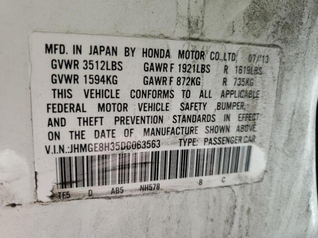 Photo 9 VIN: JHMGE8H35DC063563 - HONDA FIT 