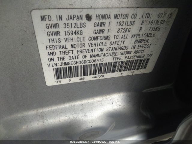 Photo 8 VIN: JHMGE8H36DC006515 - HONDA FIT 