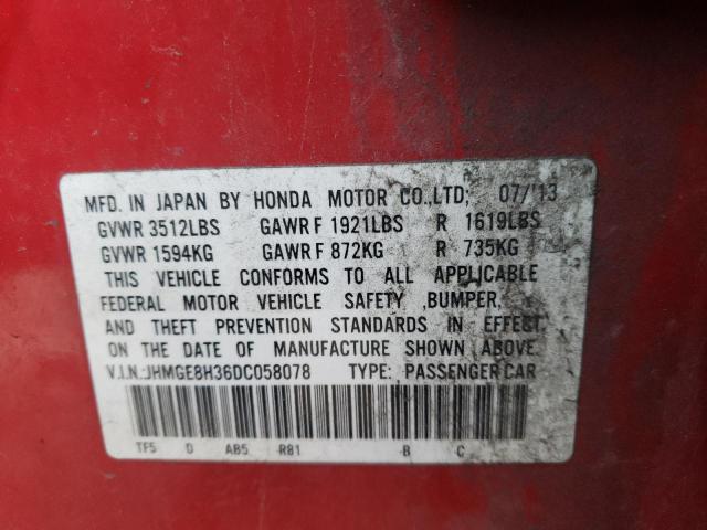 Photo 11 VIN: JHMGE8H36DC058078 - HONDA FIT 