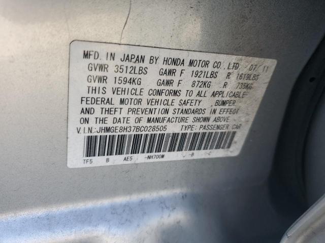 Photo 11 VIN: JHMGE8H37BC028505 - HONDA FIT 