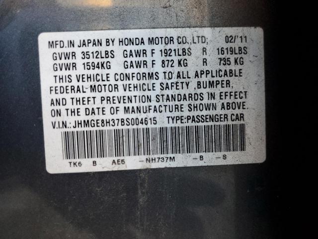 Photo 11 VIN: JHMGE8H37BS004615 - HONDA FIT 