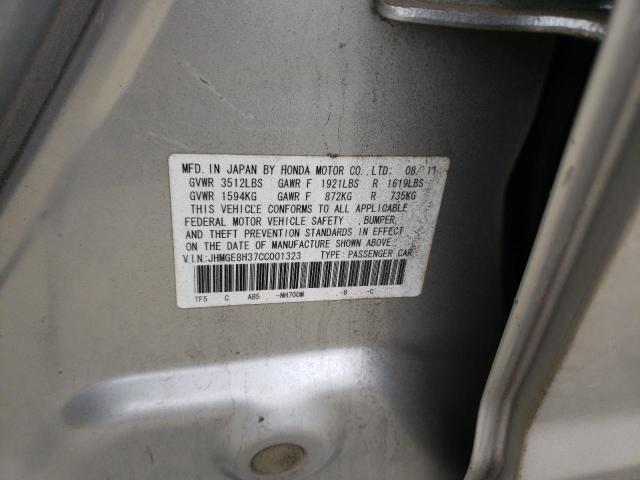 Photo 9 VIN: JHMGE8H37CC001323 - HONDA FIT 