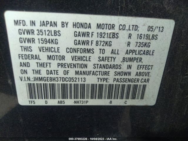 Photo 8 VIN: JHMGE8H37DC052113 - HONDA FIT 