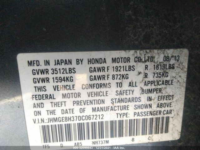 Photo 8 VIN: JHMGE8H37DC067212 - HONDA FIT 