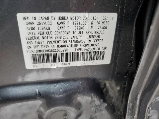 Photo 11 VIN: JHMGE8H38CC020298 - HONDA FIT 