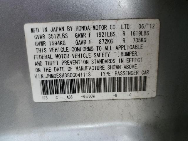 Photo 12 VIN: JHMGE8H38CC041118 - HONDA FIT 