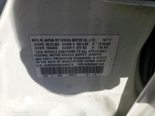 Photo 12 VIN: JHMGE8H38CS000770 - HONDA FIT 