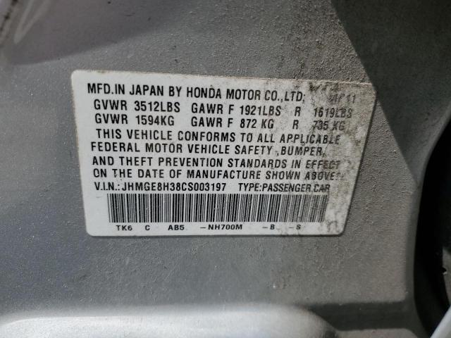 Photo 12 VIN: JHMGE8H38CS003197 - HONDA FIT 