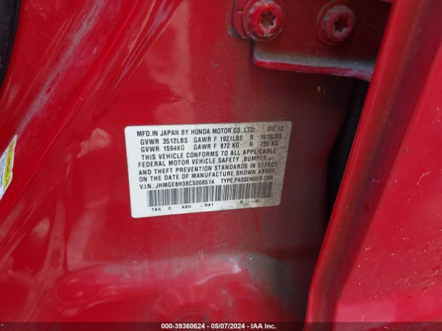 Photo 8 VIN: JHMGE8H38CS008514 - HONDA FIT 