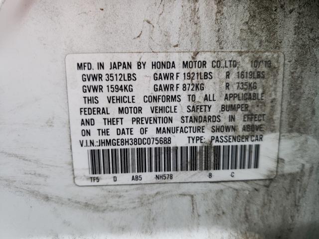 Photo 9 VIN: JHMGE8H38DC075688 - HONDA FIT 