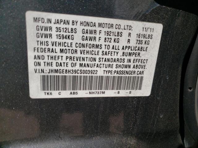 Photo 11 VIN: JHMGE8H39CS003922 - HONDA FIT 