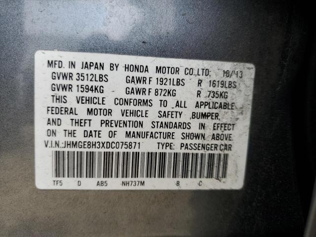 Photo 11 VIN: JHMGE8H3XDC075871 - HONDA FIT 