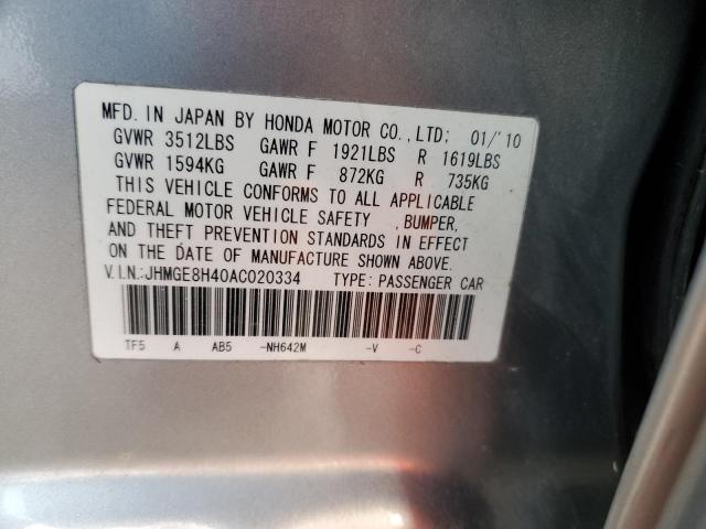 Photo 11 VIN: JHMGE8H40AC020334 - HONDA FIT SPORT 