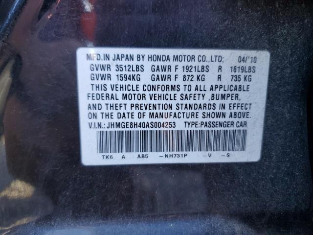 Photo 11 VIN: JHMGE8H40AS004253 - HONDA FIT 