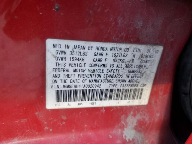 Photo 12 VIN: JHMGE8H41AC020942 - HONDA FIT 