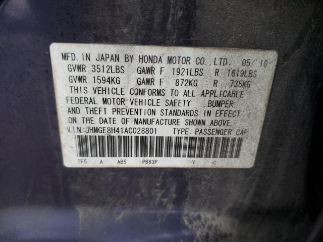 Photo 11 VIN: JHMGE8H41AC028801 - HONDA FIT 