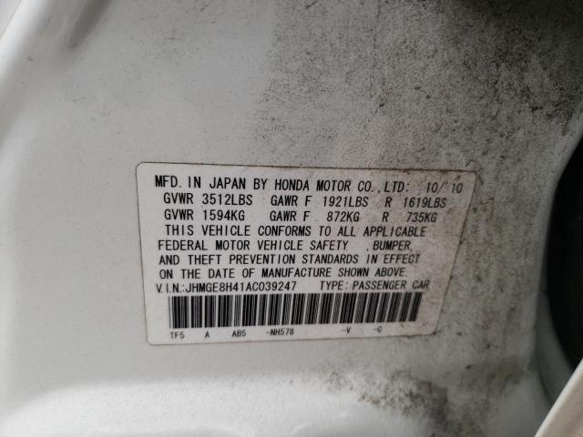 Photo 9 VIN: JHMGE8H41AC039247 - HONDA FIT SPORT 