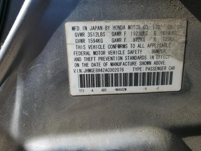 Photo 12 VIN: JHMGE8H42AC002076 - HONDA FIT SPORT 