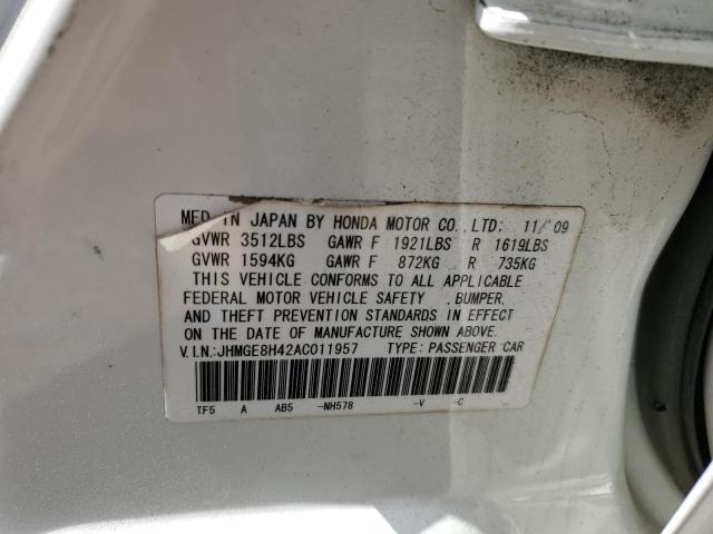 Photo 11 VIN: JHMGE8H42AC011957 - HONDA FIT 