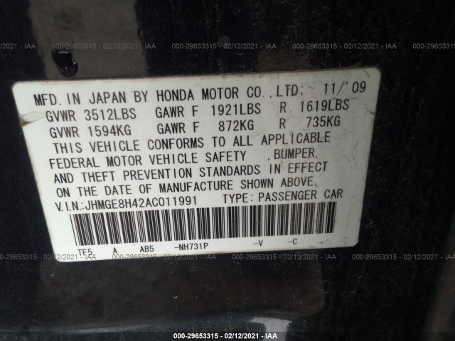 Photo 8 VIN: JHMGE8H42AC011991 - HONDA FIT 