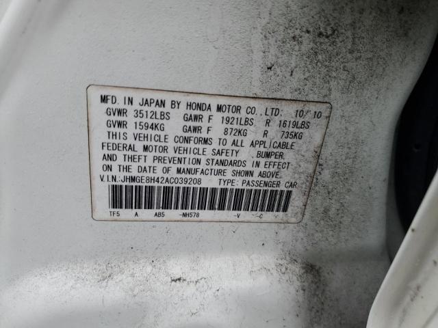 Photo 11 VIN: JHMGE8H42AC039208 - HONDA FIT 