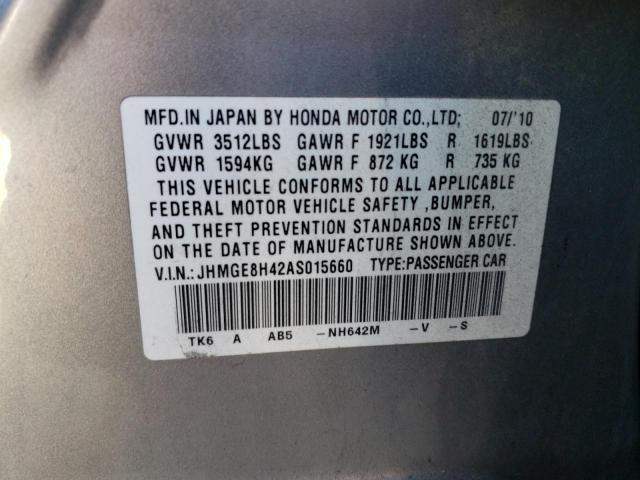 Photo 11 VIN: JHMGE8H42AS015660 - HONDA FIT 