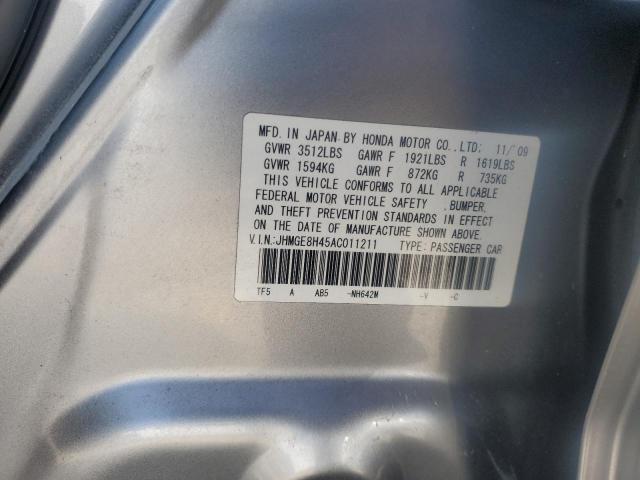 Photo 12 VIN: JHMGE8H45AC011211 - HONDA FIT SPORT 