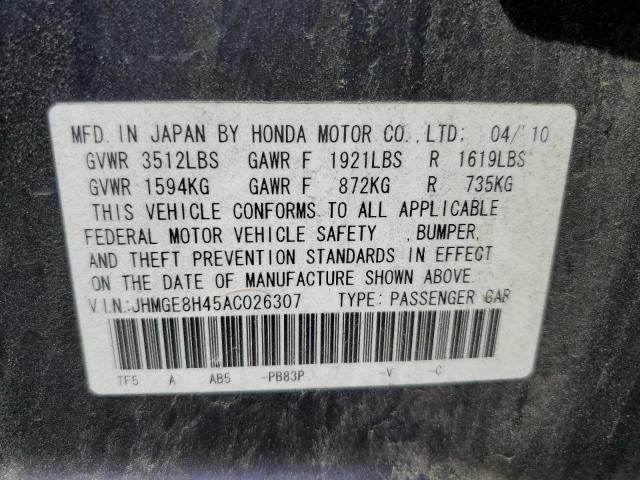 Photo 12 VIN: JHMGE8H45AC026307 - HONDA FIT SW 