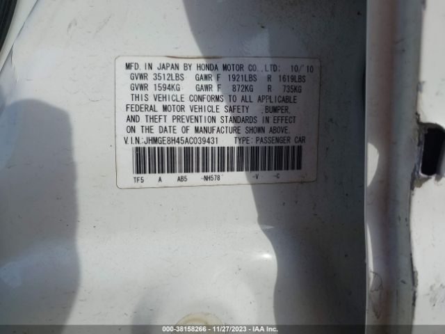 Photo 8 VIN: JHMGE8H45AC039431 - HONDA FIT 