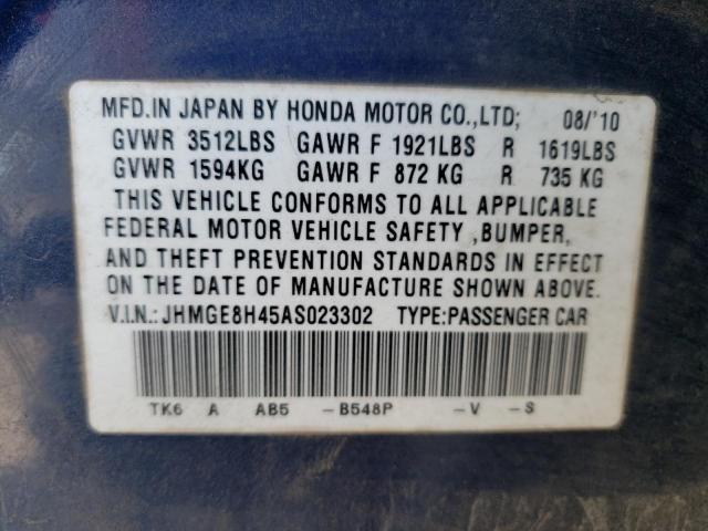 Photo 9 VIN: JHMGE8H45AS023302 - HONDA FIT SPORT 