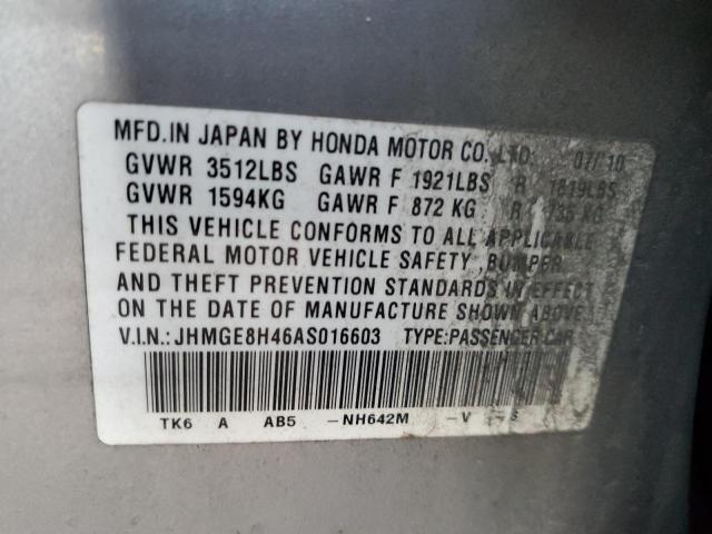 Photo 11 VIN: JHMGE8H46AS016603 - HONDA FIT 